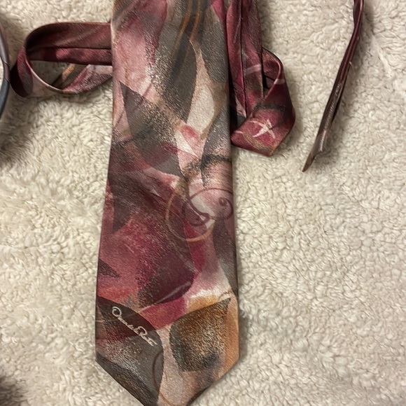 Oscar de la Renta Tie Bundle Silk and Polyester paisley Striped Abstract design - Picture 16 of 16